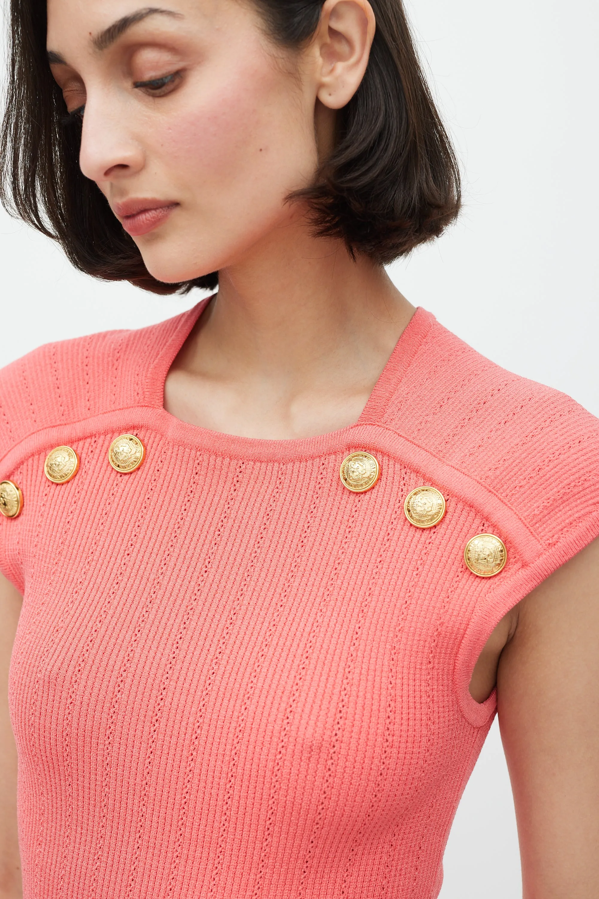 Pink & Gold Knit Top
