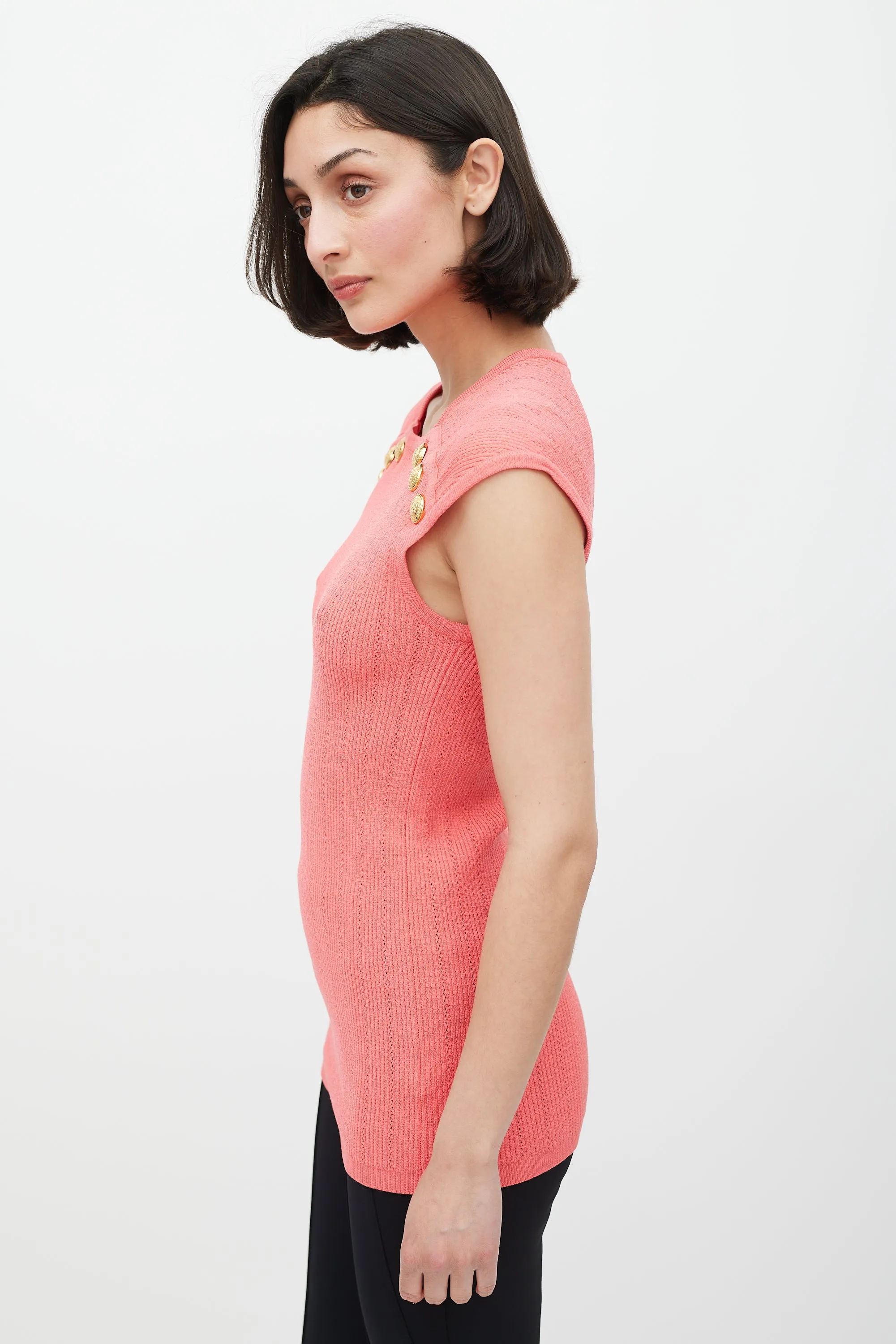 Pink & Gold Knit Top