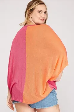 PINK/ORANGE TWO TONED TOP