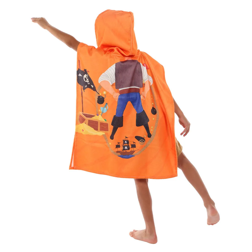 Pirate Printed Kids Poncho