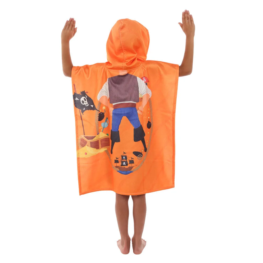 Pirate Printed Kids Poncho