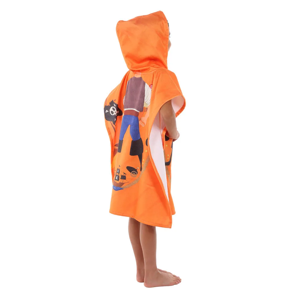 Pirate Printed Kids Poncho