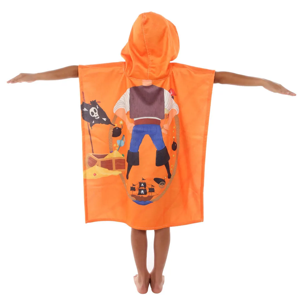 Pirate Printed Kids Poncho