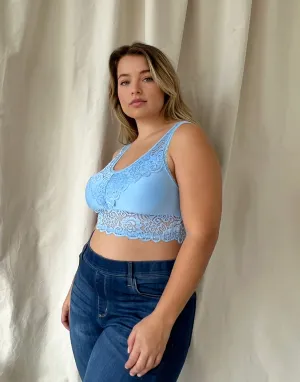 Plus Size Seamless Lace Padded Bralette