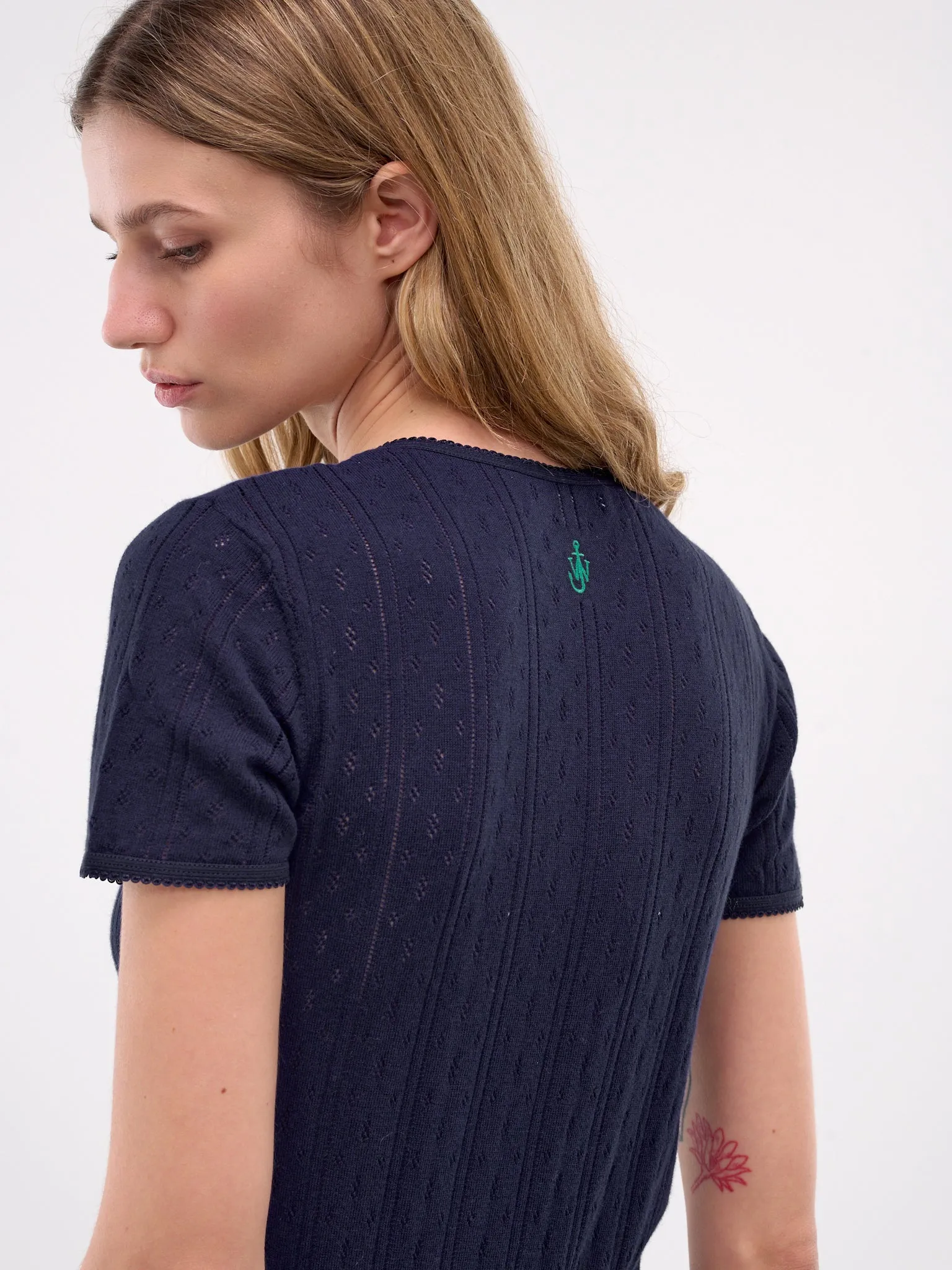 Pointelle Top (KW1276-YN0389-NAVY)