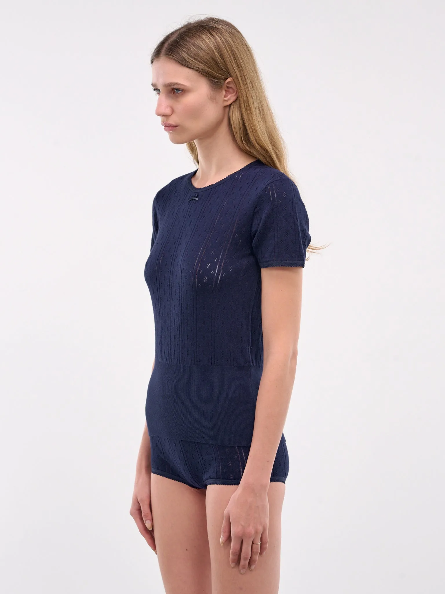 Pointelle Top (KW1276-YN0389-NAVY)