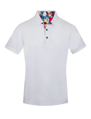 Polo stretch Cotton in White