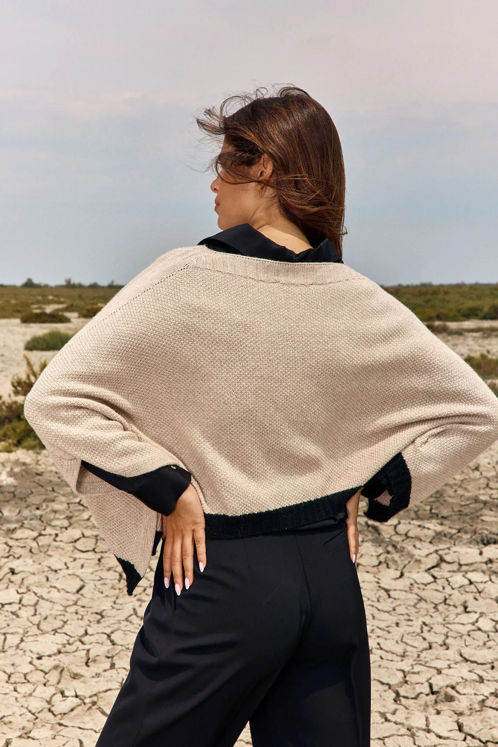 PONCHO BICOLORE KADI GREGE
