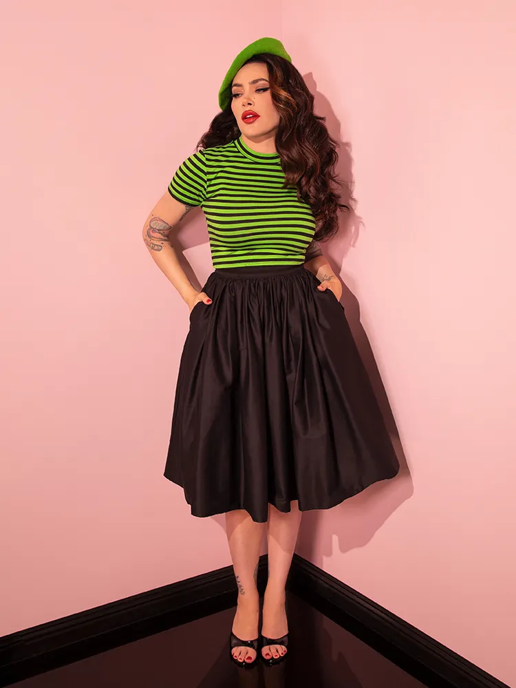 PRE-ORDER - NEW FIT - Vixen Swing Skirt in Black - Vixen by Micheline Pitt