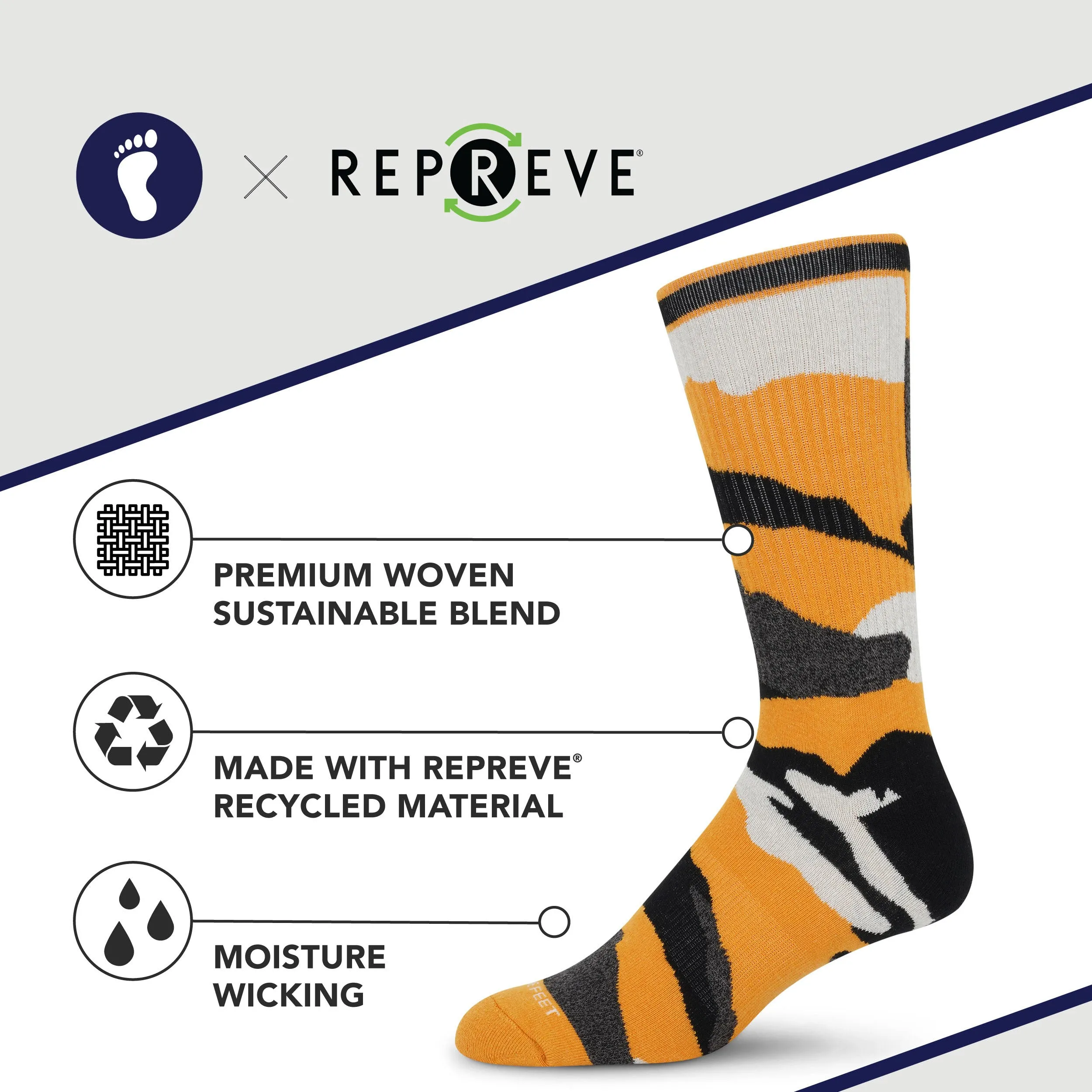Premium Crew Socks Camo Gold