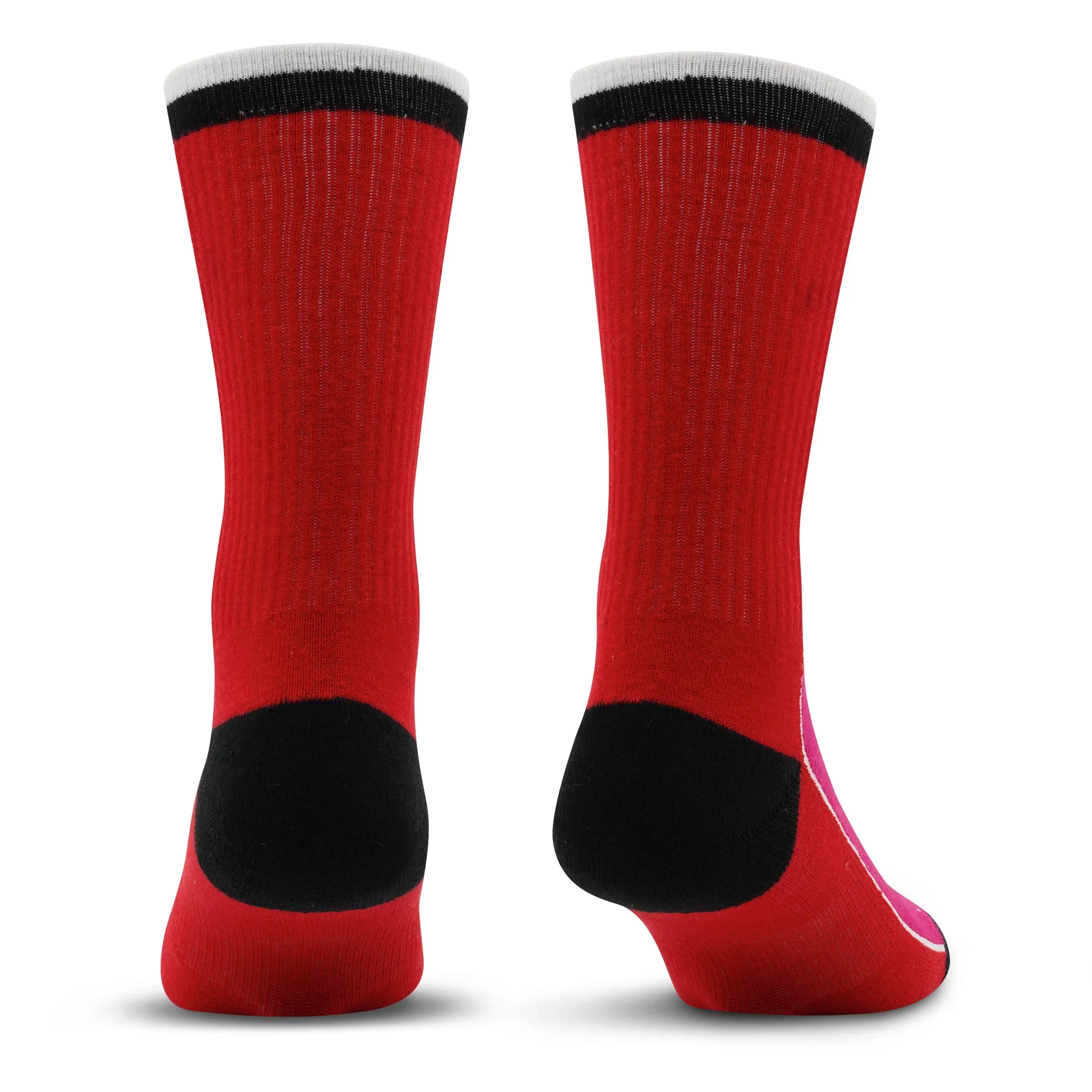 Premium Crew Socks Split Stripe Pink