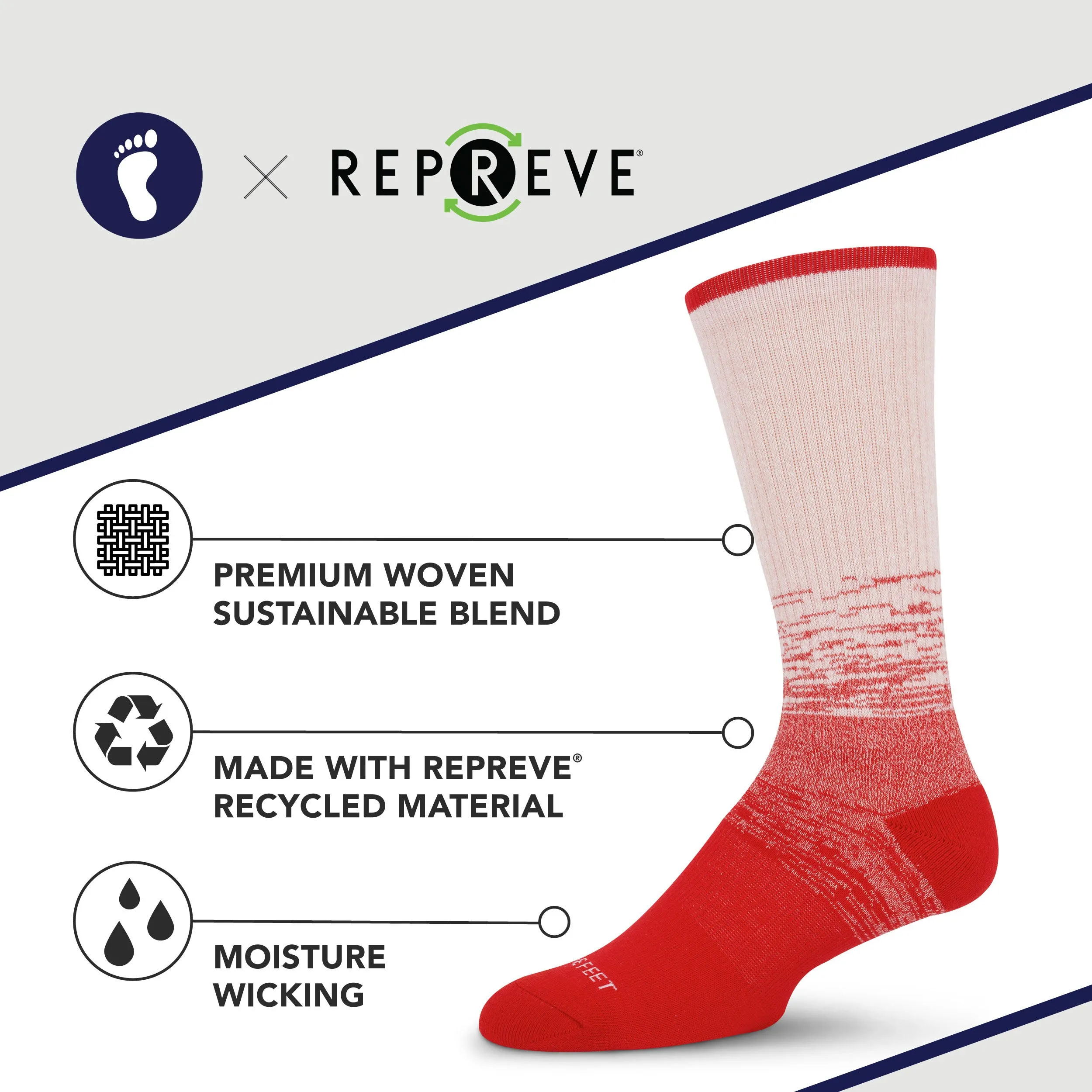 Premium Crew Socks Static Stripe Red