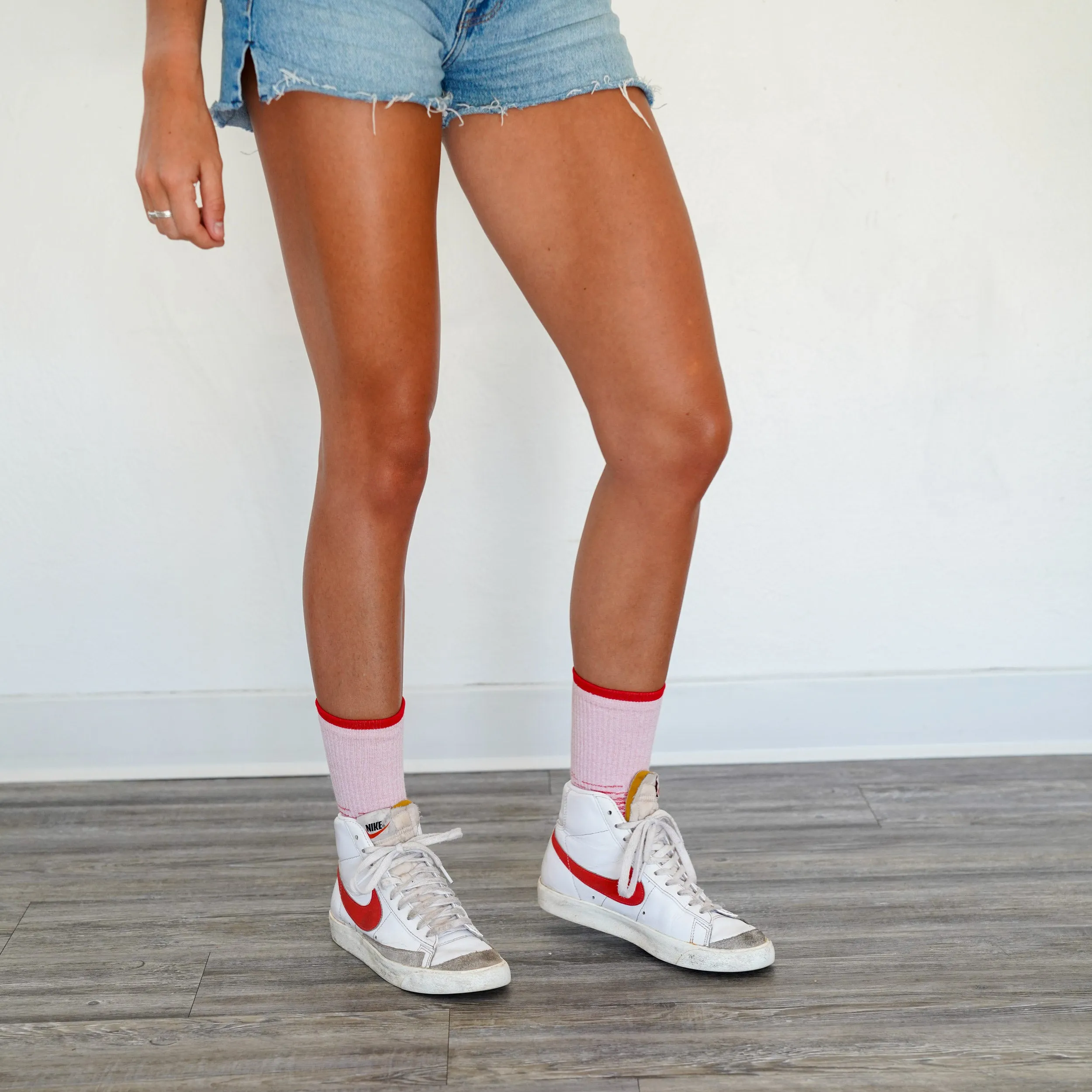 Premium Crew Socks Static Stripe Red