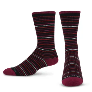 Premium Crew Socks Thin Stripe Pink