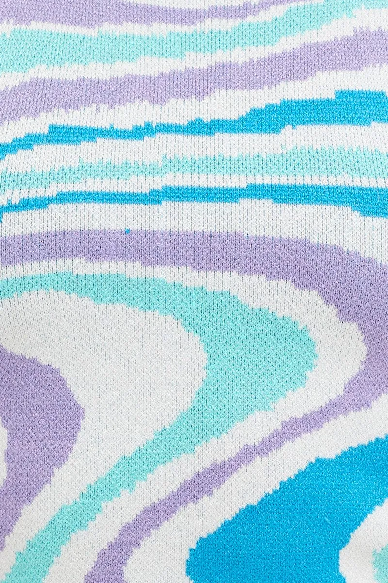 Print Marble Knit Top