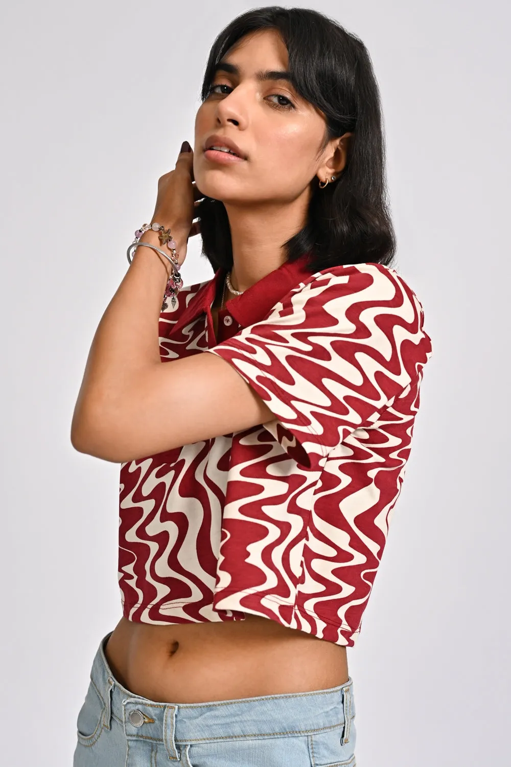 PRINTED CROPPED TEE