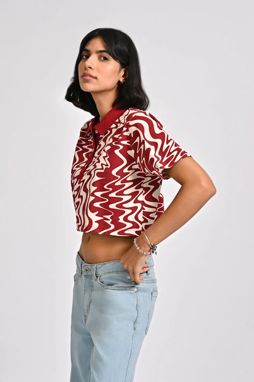 PRINTED CROPPED TEE