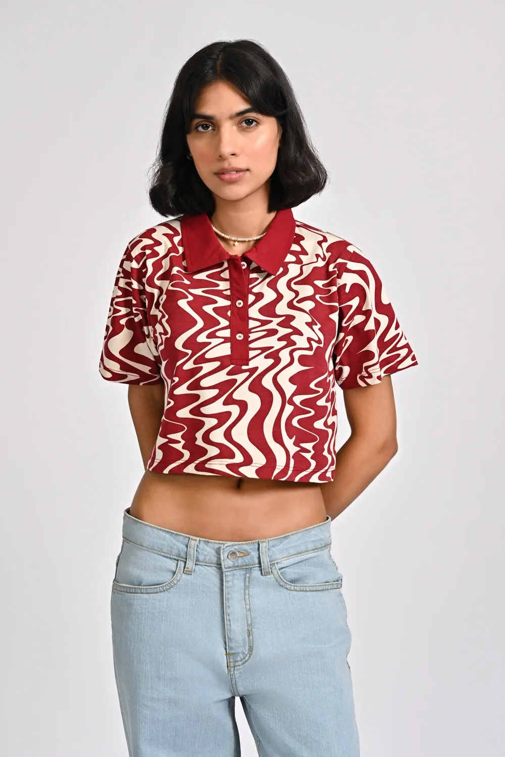 PRINTED CROPPED TEE