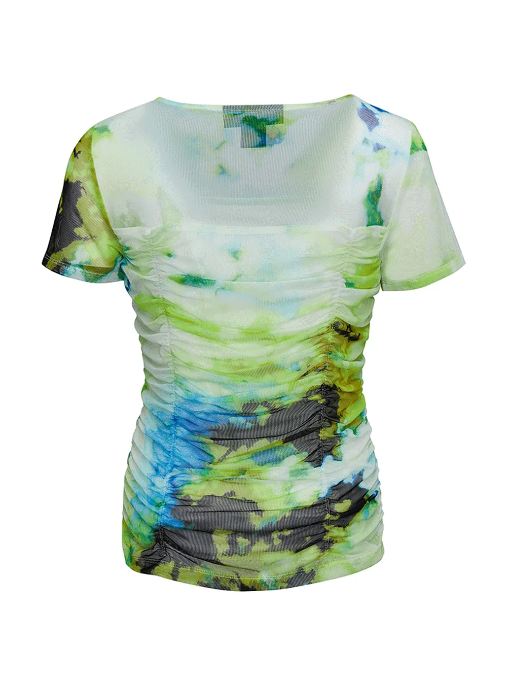 Printed Mesh Knit Top