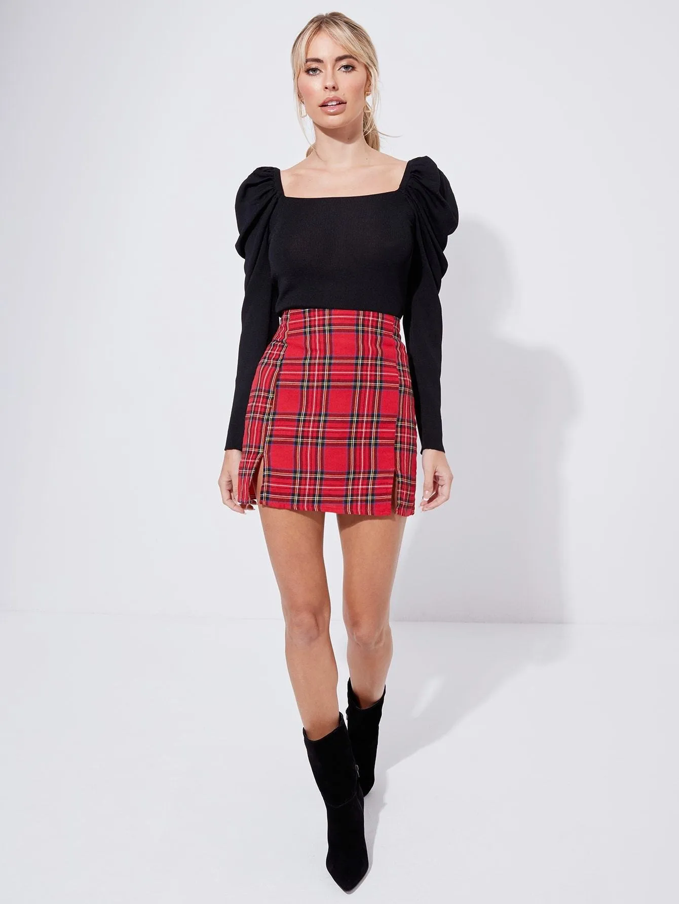 Puff  Sleeve Knit Top