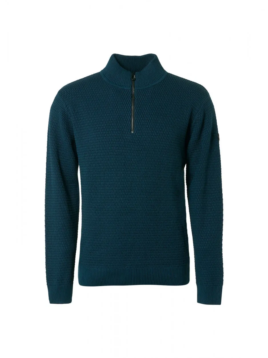 Pullover Half Zipper 2 Coloured Melange | Ocean