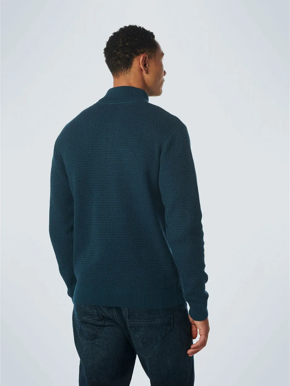 Pullover Half Zipper 2 Coloured Melange | Ocean