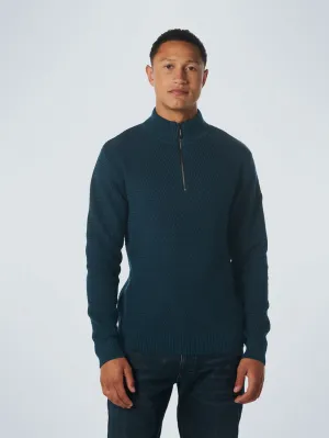 Pullover Half Zipper 2 Coloured Melange | Ocean