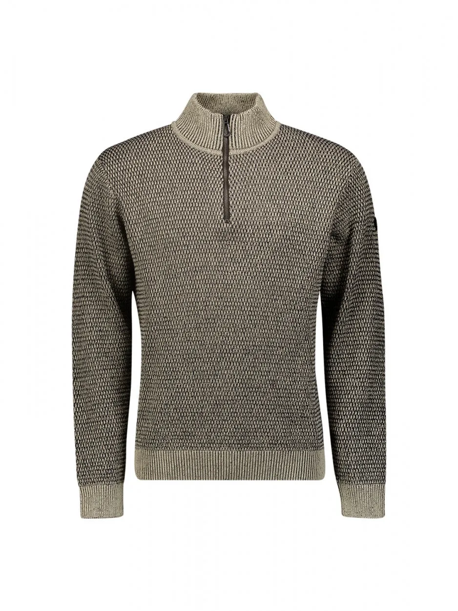Pullover Half Zipper 2 Coloured Melange | Stone