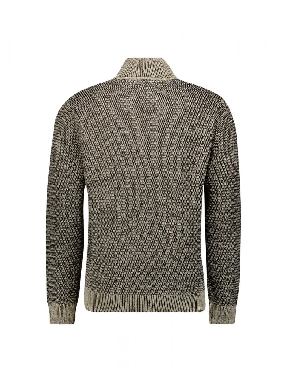 Pullover Half Zipper 2 Coloured Melange | Stone
