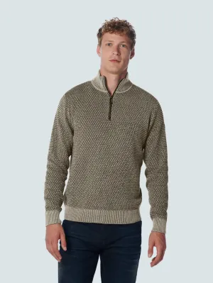 Pullover Half Zipper 2 Coloured Melange | Stone
