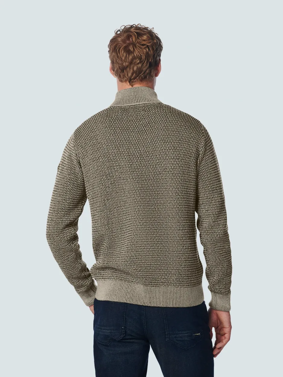Pullover Half Zipper 2 Coloured Melange | Stone