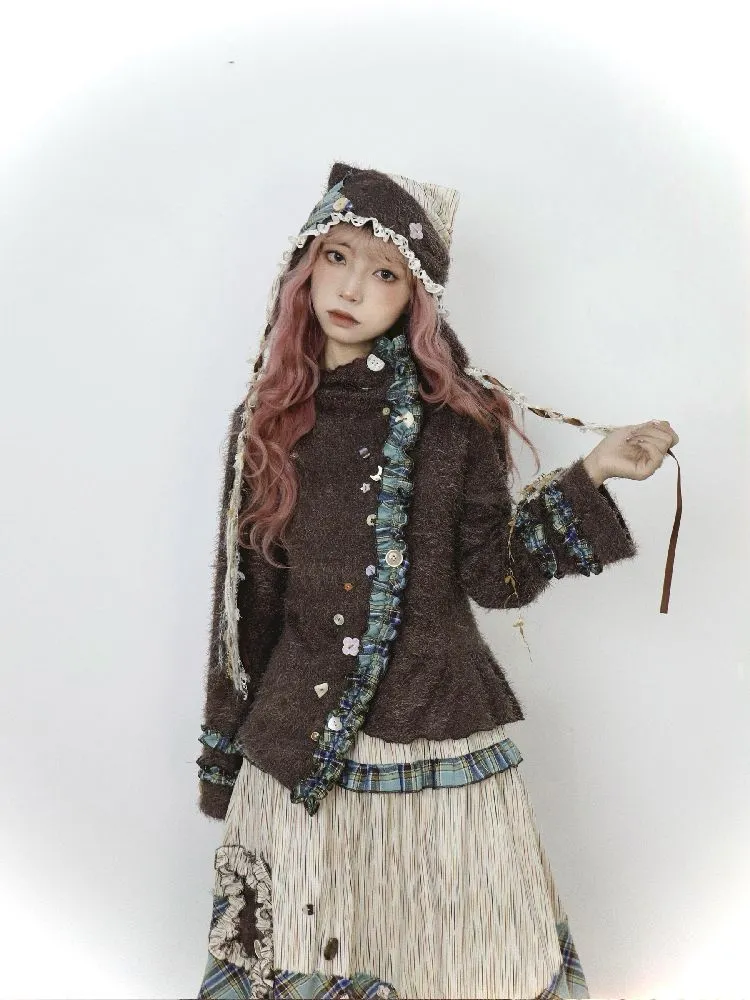 Punk Lace Flared Sleeve Knit Top【s0000010485】