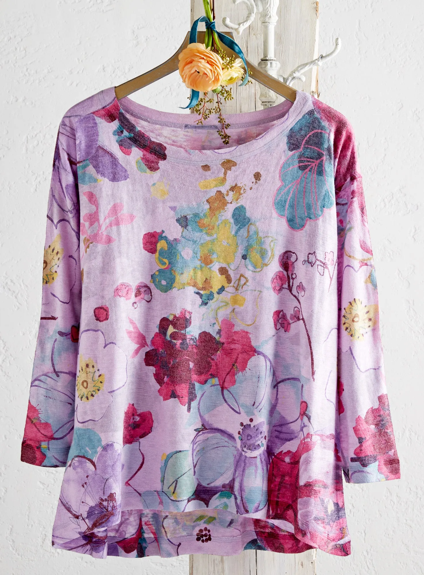 Purple Petals Knit Top