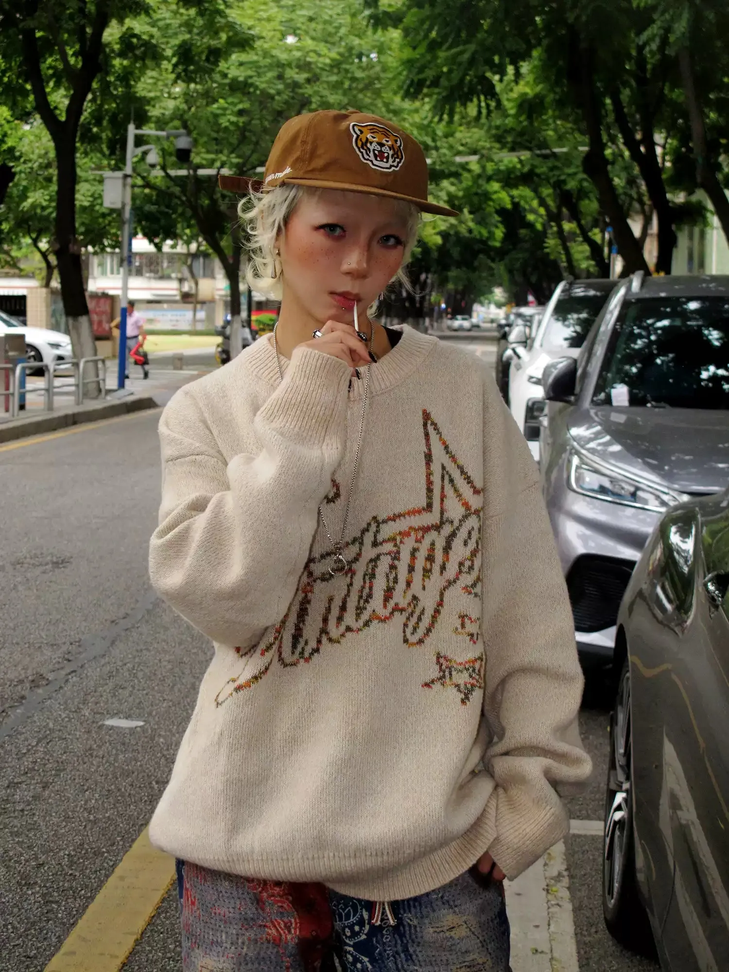 QS201B loose knit top
