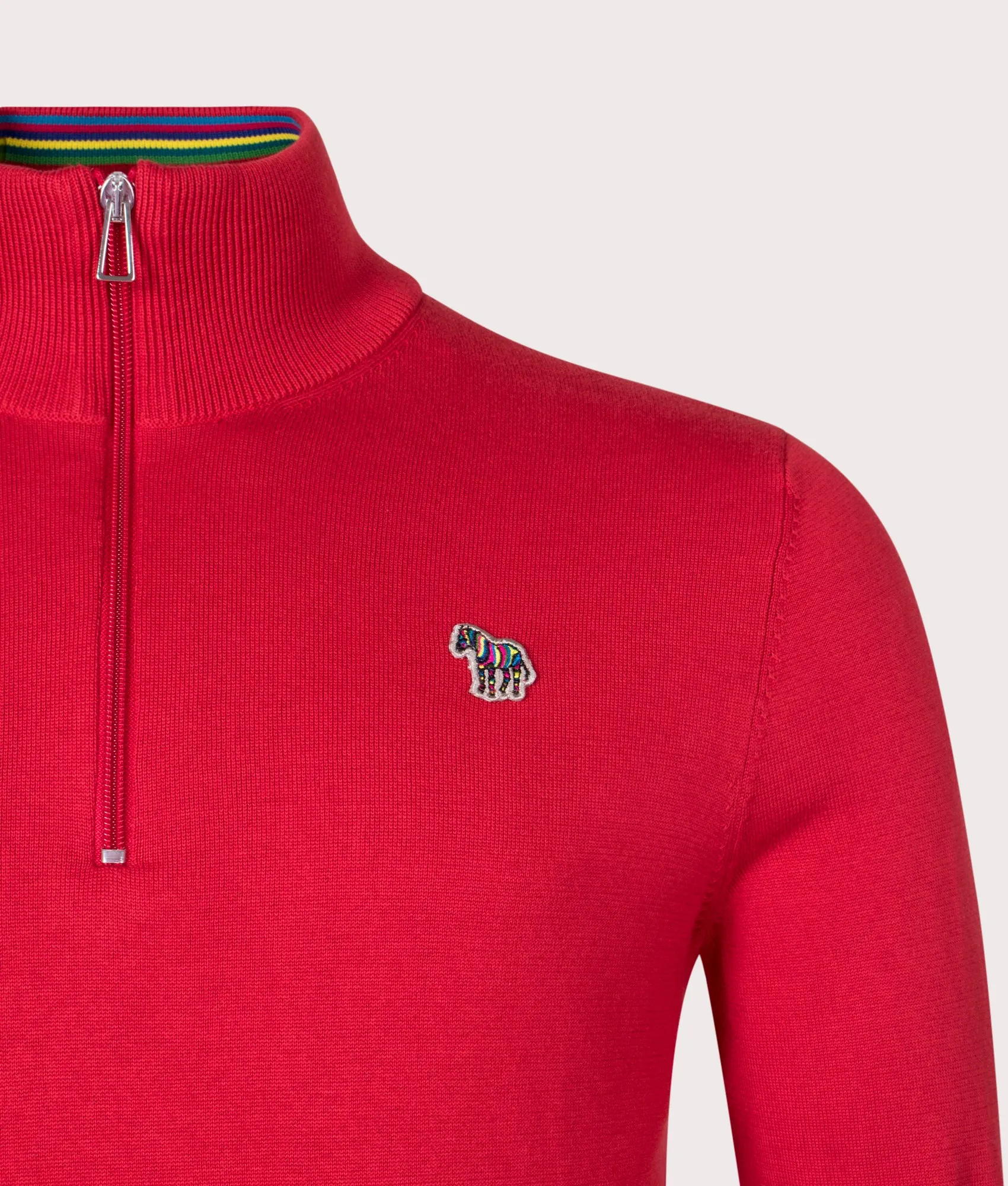 Quarter Zip Zebra Badge Knit