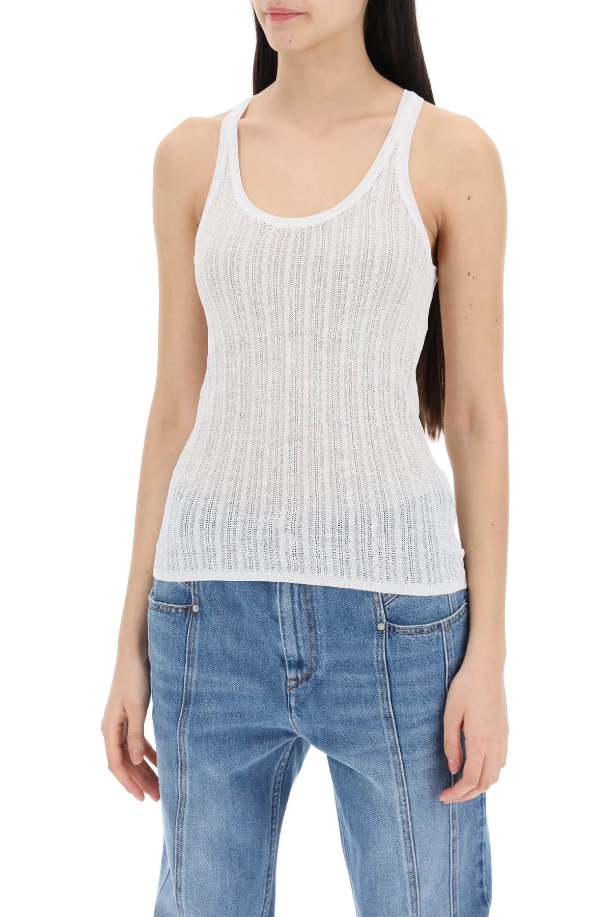 "perforated knit top