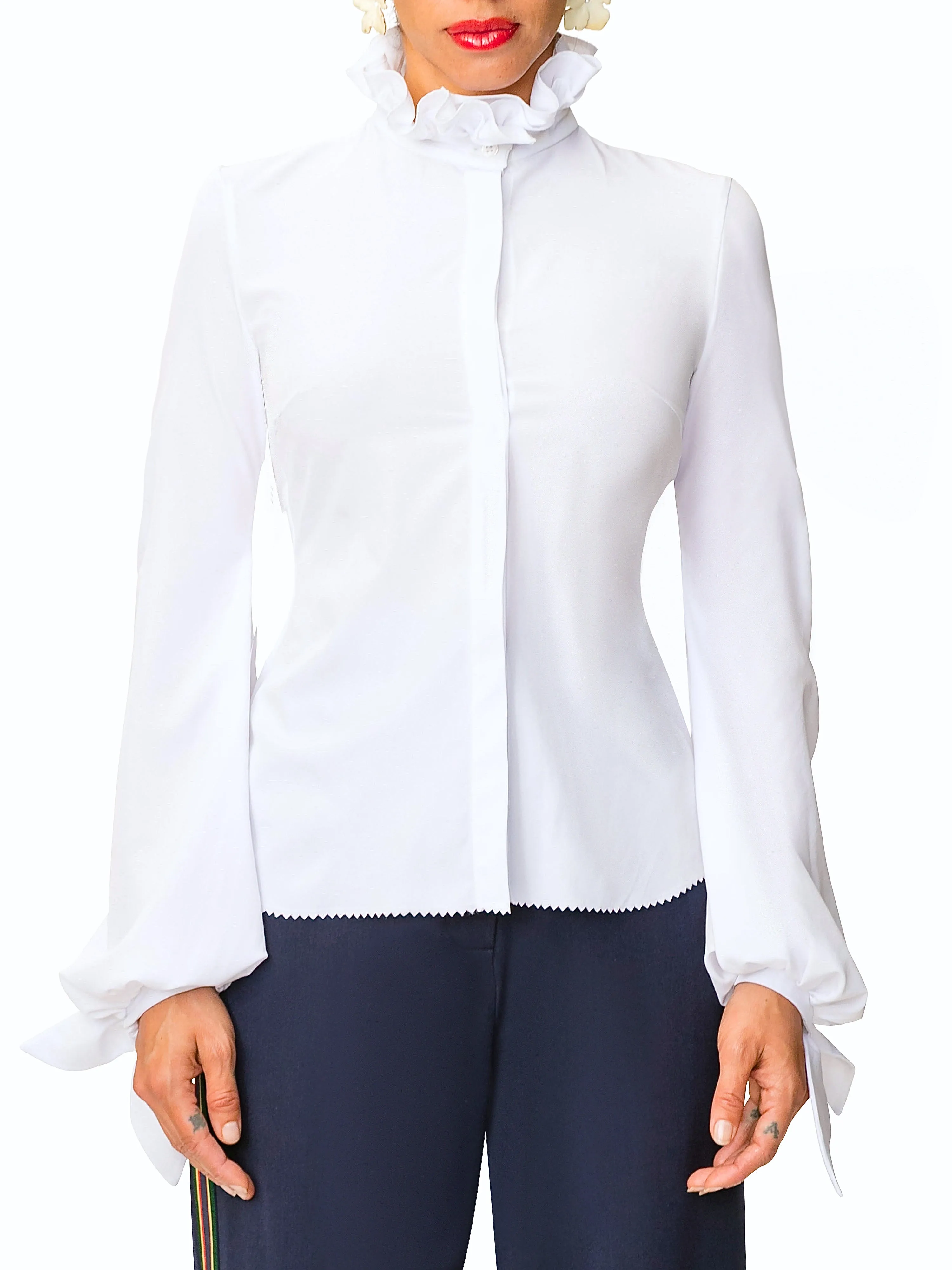 "Selena" White Dress Shirt