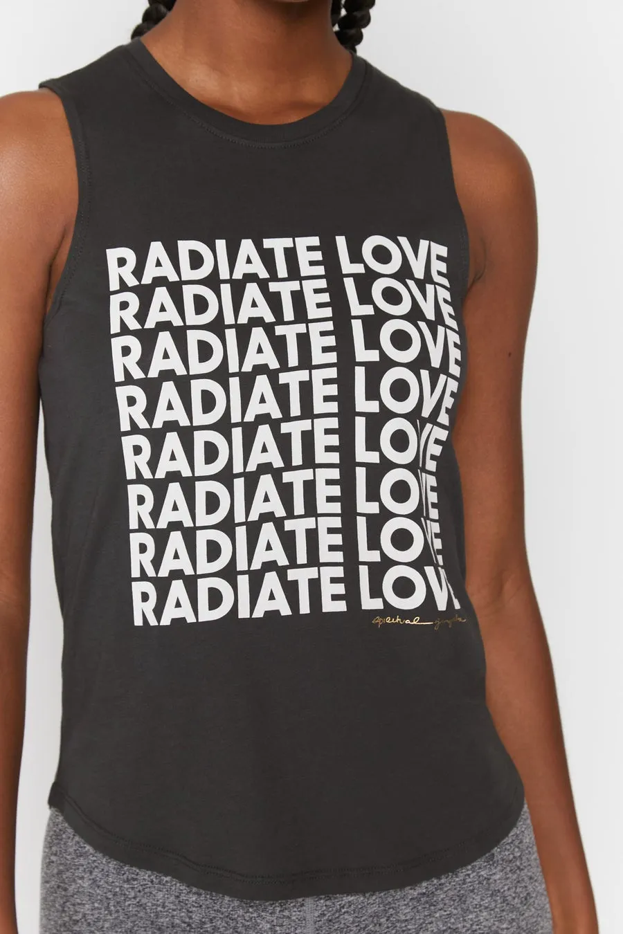 Radiate Love Muscle Tank, Vintage Black