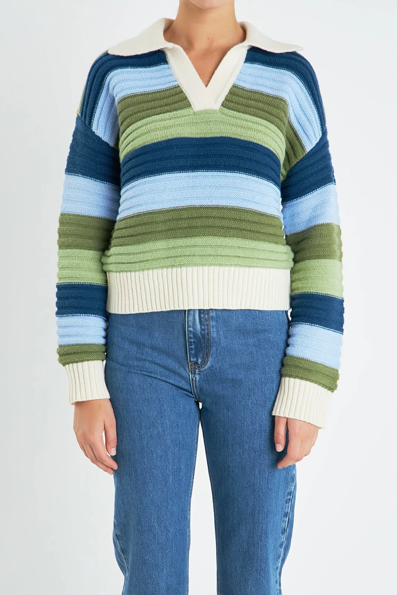 Rainbow Striped Knit Top