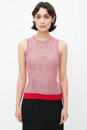 Red Ribbed Knit Top