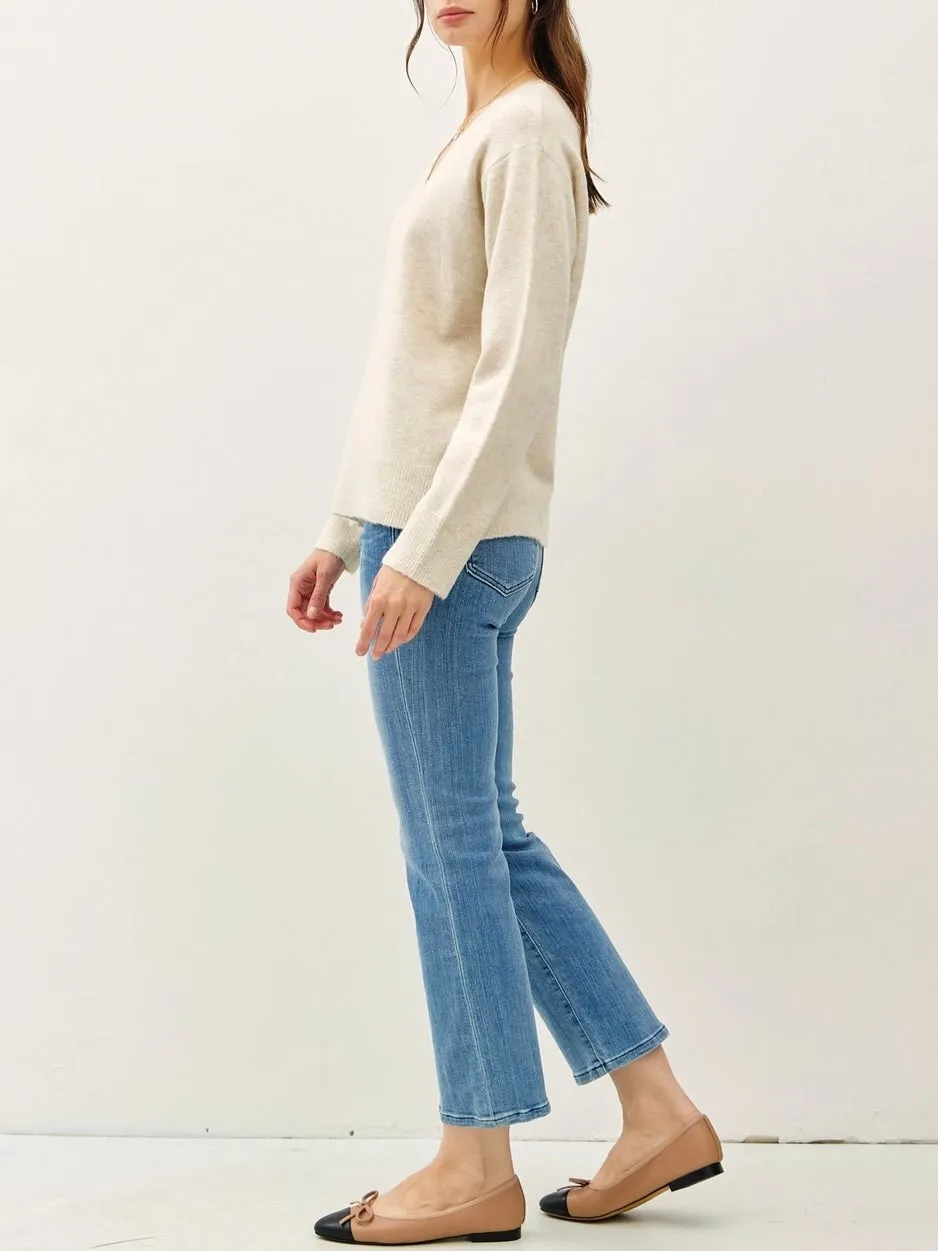 Relaxed V-Neck Sweater - Oatmeal