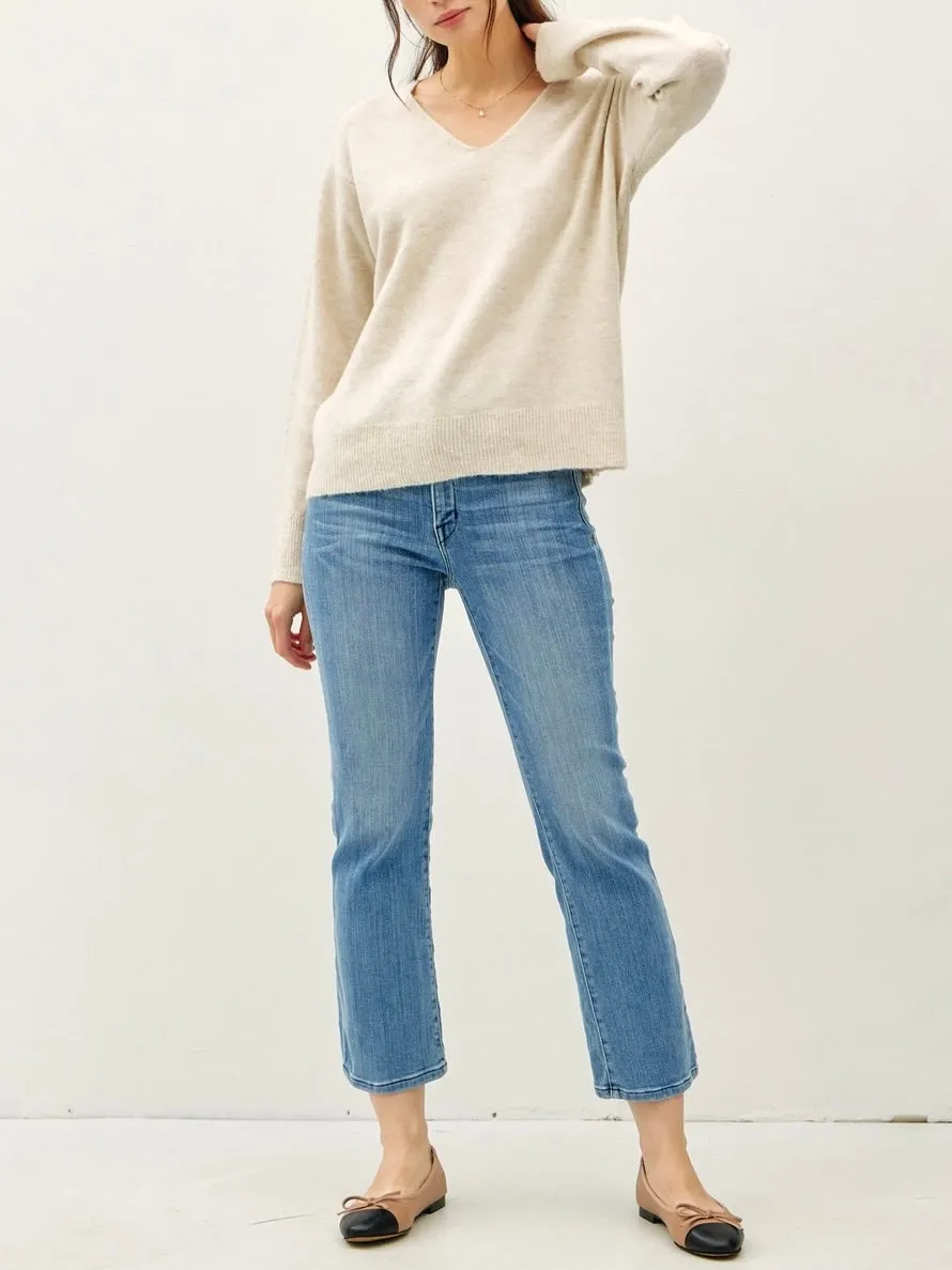 Relaxed V-Neck Sweater - Oatmeal