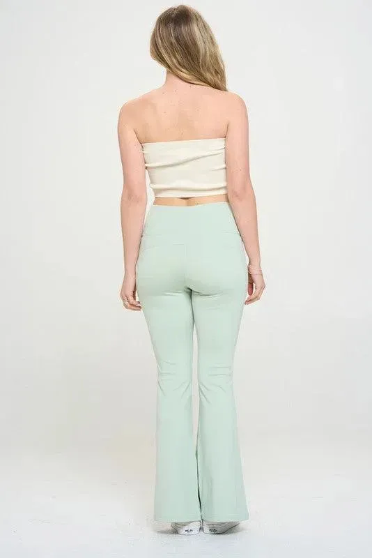 Ribbed Knit Bandeau Tube Top Strapless