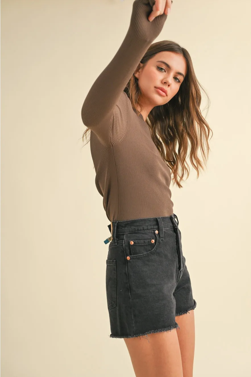 Ribbed Long Sleeve | Coffee
