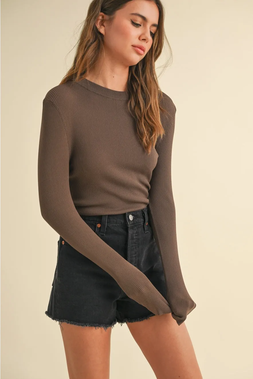 Ribbed Long Sleeve | Coffee