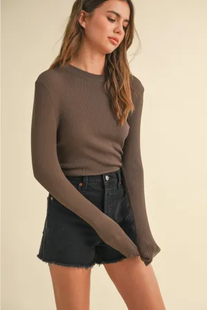 Ribbed Long Sleeve | Coffee