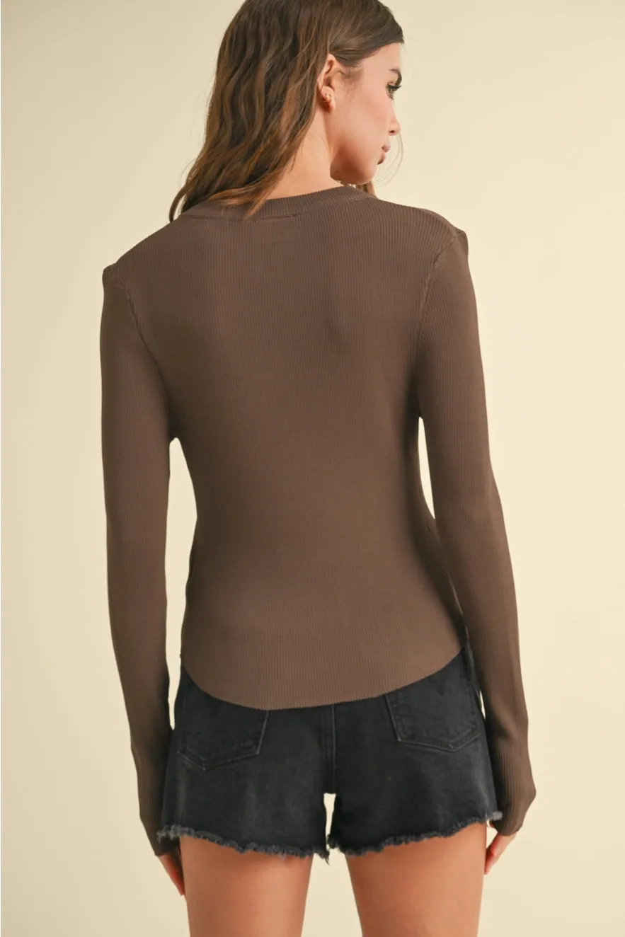 Ribbed Long Sleeve | Coffee