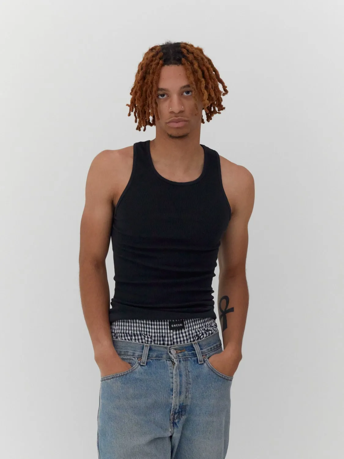Ribbed Tank Black