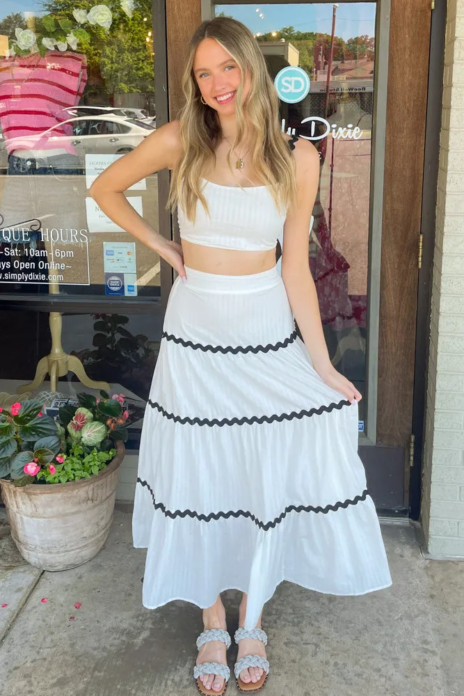 Ric Rac Skirt Set- White/Black
