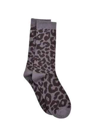 Rita Jacquard Animal Sock, Cinder Leopard